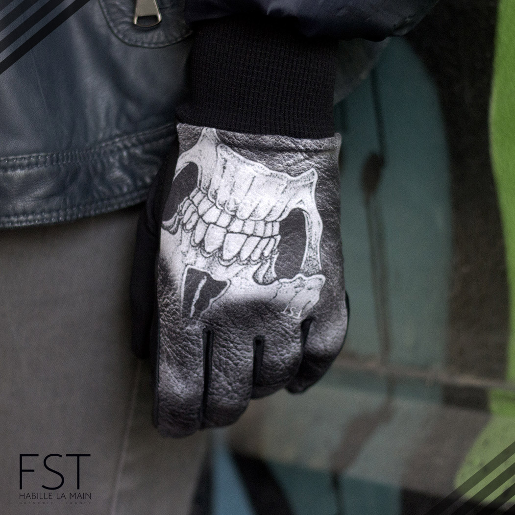 gants homme originaux imprimé tête de mort gants homme originaux imprimé tête de mort